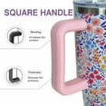 thumbnail image 6 of 40 oz Tumbler with Handle and Straw Stainless Steel Boho Flower Water Bottle Double Wall Vacuum Reusable Stainless Steel Travel Mug Gothic Hot or Cold cup Gift for Woman, 6 of 6