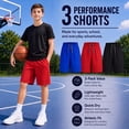 thumbnail image 2 of Essenclo Boys Athletic Shorts, 3 Pack, Dry Fit Basketball Shorts with Pockets for Soccer, Running & Sports, Ages 3-16, 2 of 7