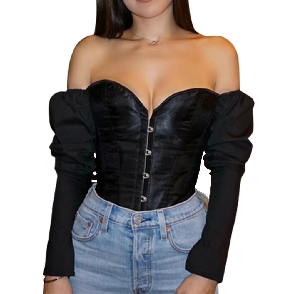 Sleeve Shirt Corset Strap 