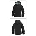 thumbnail image 4 of Betivan Men Winter Casual Solid Hooded Outdoor Jacket, Zipper Long Sleeve Windproof Cycling Coat for Outdoor Activities, 4 of 9