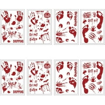 Wall Stickers 8 Sheets Bloody Handprint Footprint Wall Decal Blood Splashes Wound Tattoos Decoration for Home Window Wall Bedroom Decoration 1set