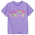 thumbnail image 4 of Arlun First Day of School Short Sleeved T-Shirt for Girls Fashionable Fifth Grade Back to School Outfits Casual Crewneck Soft Cozy Cute Colorful Letter Print Graphic Tees 140, 4 of 4