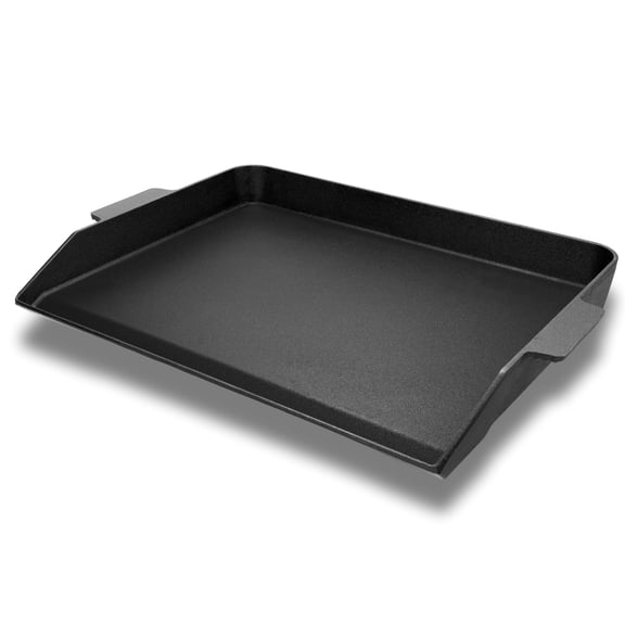 23 x 16 Inch Cast Iron Griddle for Gas Grills, Heavy Duty Outdoor Griddle, Extra Large Cast Iron Griddle for Even Heat, Non-Stick Flat Top Griddle for Grill Cooking Burgers, Pancakes, Steak & More