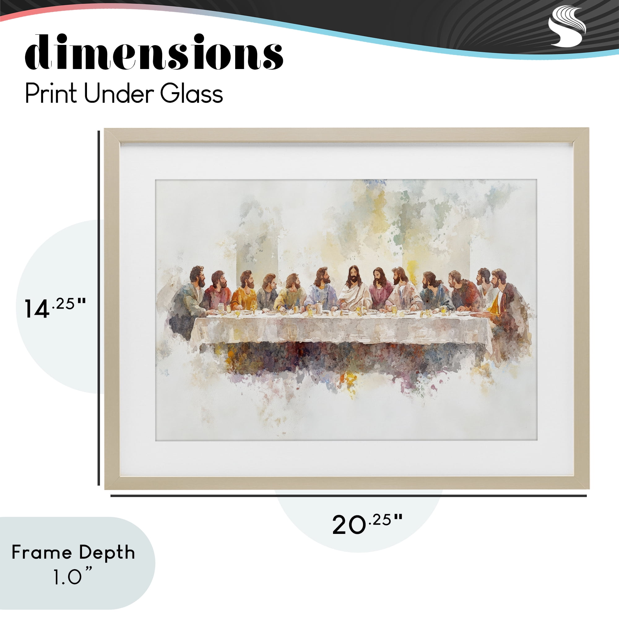 Stupell Industries Watercolor Supper Spirituality Birch Framed Print Under Glass, design by Petal Prints Design