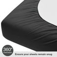 thumbnail image 5 of softan Flannel Queen Sheets Set 4-Piece Micro Polar Fleece Bed Sets with 15" Deep Pocket Fitted Soft Warm Sheet, Flat Sheet and Pillowcase, Black, 5 of 7