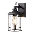 thumbnail image 2 of EDISHINE Outdoor Wall Light Matte Black, Farmhouse Lantern with Open Cage and Clear Glass Shade, Weatherproof Porch Entryway Fixture for Modern Home, Bulbs Not Included, 2 of 8