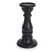 Wood Pillar Candle Holder Set of 2, Espresso