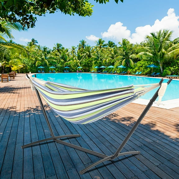 UBesGoo Portable Double Hammock with Space Steel Stand Carrying Case