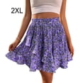 thumbnail image 4 of Qarigey deportiva de cintura alta para mujer, faldas holgadas elásticas plisadas de poliéster para senderismo en la playa para banquete de Prendas para la parte inferior del cuerpo Violeta XXL, 4 of 6