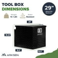 thumbnail image 5 of ARKSEN 29" Diamond Plate Aluminum Trailer Tongue Box Pickup Truck Tool Box Storage Organizer With Lock Key, Black, 5 of 7