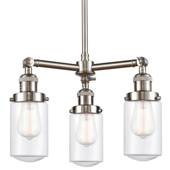 Innovations Lighting 207 Dover Dover 3 Light 17" Wide Chandelier - Nickel
