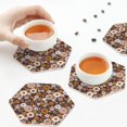 thumbnail image 5 of Disketp Sunflowers Funny Coasters,6 Pcs Leather Coasters with Holder, Perfect Housewarming Hostess Gifts,Protect Furniture from Water Marks Scratch and Damage, 5 of 5