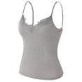 thumbnail image 4 of MDUKONU Women Lace Camisole Tank Top, V Neck Slim Fit, Soft Stretch Layering Tops, Casual Basic Tanks Undershirt, Yoga Cami Shirts Size: S Grey, 4 of 4