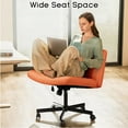 thumbnail image 3 of Vitesse Twill Fabric Indoor 360° Swivel Angle and Adjustable Height Criss Cross Desk Chair, BRW, 3 of 7