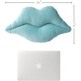 thumbnail image 2 of 3D Lips Soft Velvet Cushion Throw Pillows for Couch Bed Living Room, Insert Included, Blue, 20 X 11 inches, 2 of 6