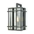 thumbnail image 1 of Glass Tower 1 Light Outdoor Wall Sconce In Matte Black With Clear Glass, 1 of 1