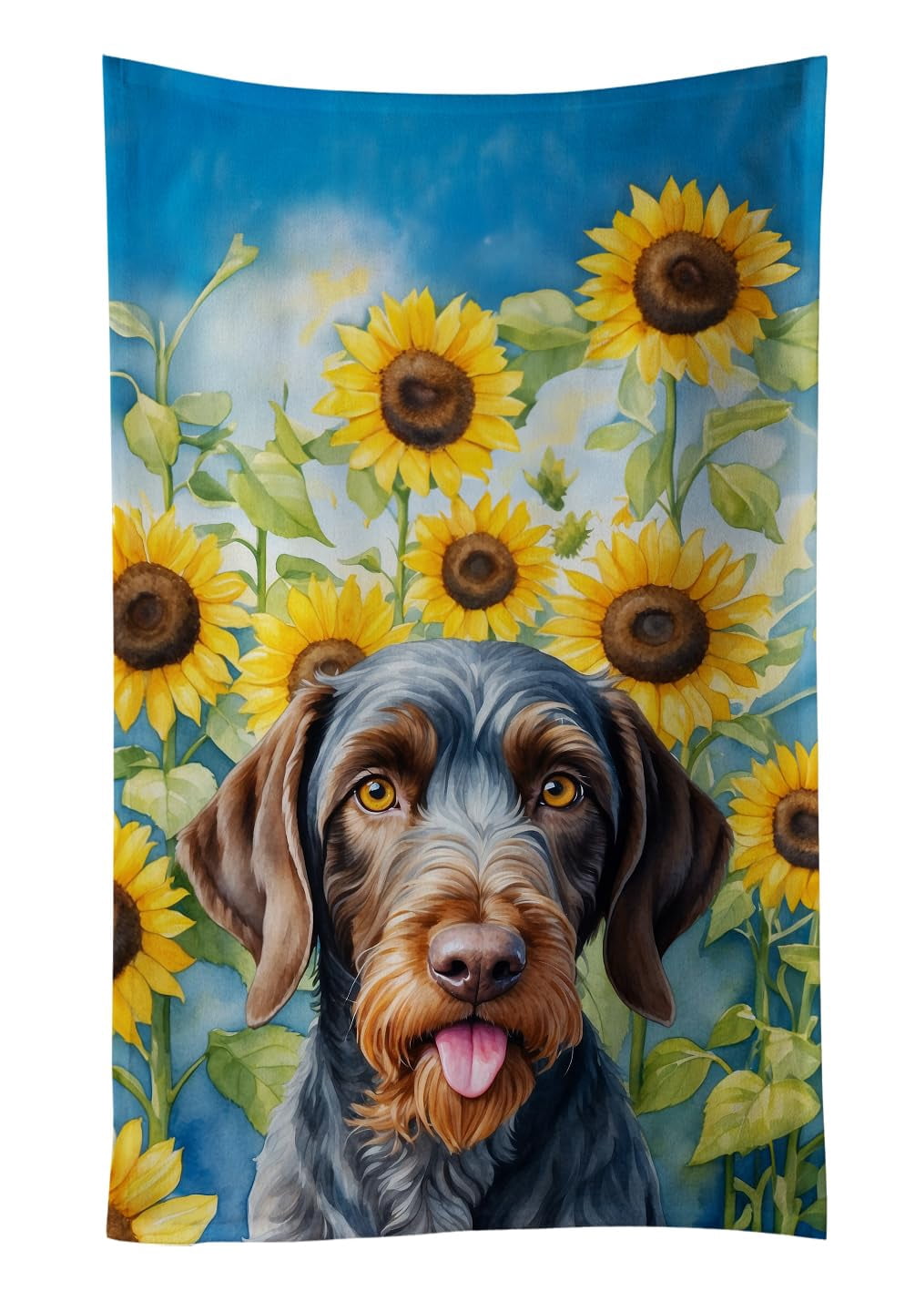 Coton de Tulear in Sunflowers Kitchen Towel 15 in x 25 in