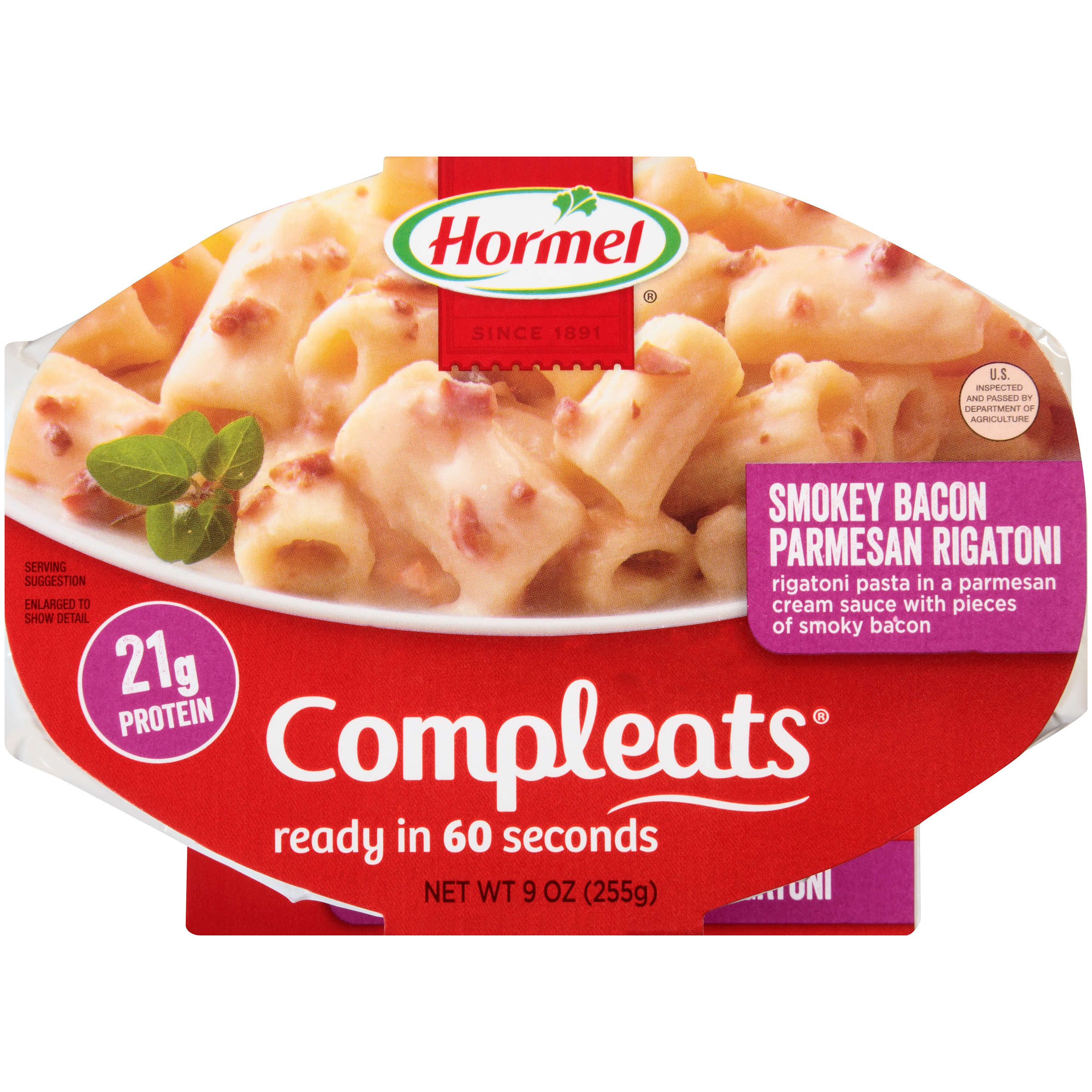 Hormel Smokey Bacon Parmesan Rigatoni Compleats 9 oz. Sleeve by Hormel