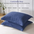 thumbnail image 6 of URBONUR Navy Blue Standard Size Pillow Shams, 2 Pcs 100% Cotton Farmhouse Quilted Pillo Covers, Soft and Cozy, Wrinkle, Fade, Stain Resistant Bed Pillow Shams 20''× 26'', 6 of 9