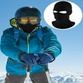 thumbnail image 2 of CHUANK Bonnet Tricoté à 2 Trous pour le Visage, Cagoule d'Hiver Chaude pour Sports Extérieurs (Rose Rouge), 2 of 7