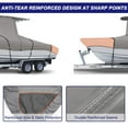 thumbnail image 3 of Zenicham 900D Marine Grade Fade and Tear Resistant Trailerable T-Top Boat Cover，Heavy-Duty Waterproof and UV-Proof TTOP Boat Storage Cover with Windproof Metal Buckle Straps Fit 20ft-22ft L(Grey), 3 of 6
