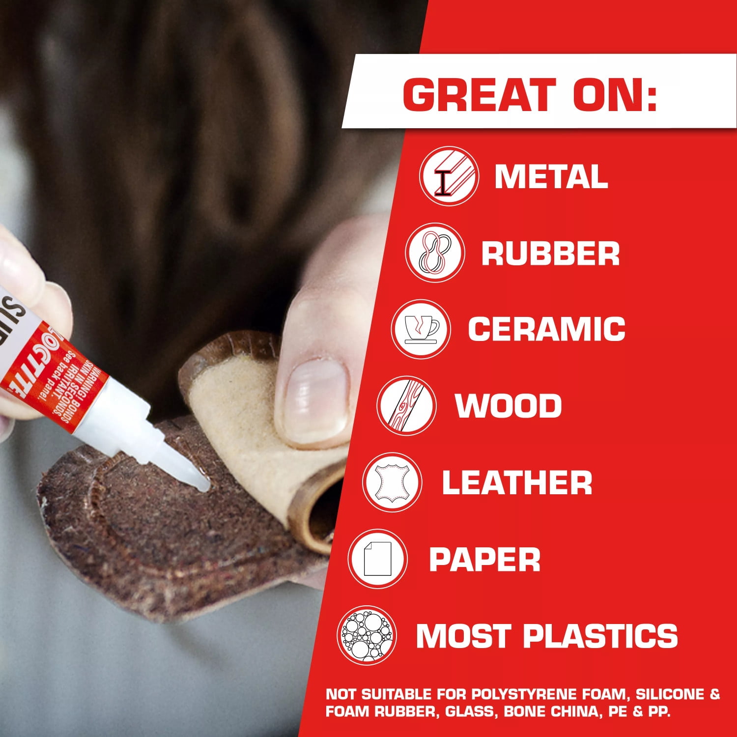 Loctite Essentials Super Glue Gel Tube, 1 Pack of 4 Tubes, Clear 0.07 oz Tubes