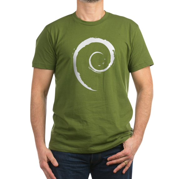 CafePress - 4 3 Debian Logo Notext White T Shirt - Men's Fitted T-Shirt