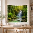 thumbnail image 4 of Waterfall in Lush Forest Scene Serene Boho for Nature Lovers Botanical Art Decor Housewarming Gift Tapestry Wall Hanging for Living Room and Bedroom, 4 of 6