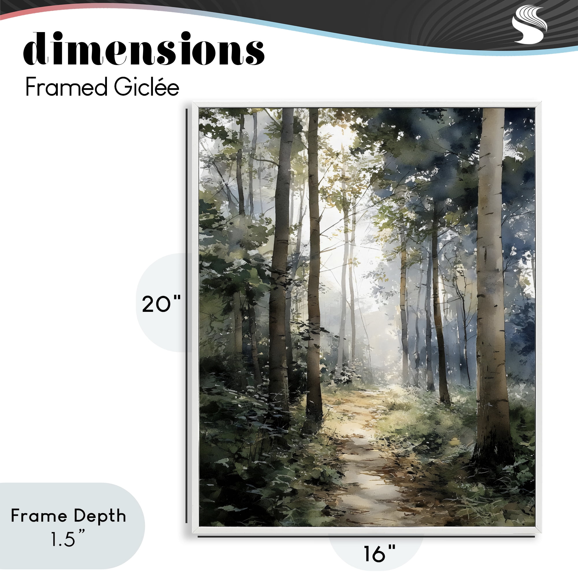 Stupell Industries Forest Path in Morning White Framed Giclee Art, design by Franklyn Gregory