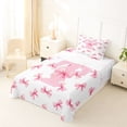 thumbnail image 5 of Erosebridal Dreamy Princess Style Twin Sheet Sets,Pink Bowtie Monogrammed T Bedding For Princess 3 Pieces, 5 of 6
