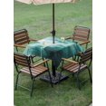 thumbnail image 4 of Outdoor Tablecloth with Umbrella Hole for Patio/Picnic/Party/Camping, Teal Green Ombre Clouds Waterproof Table Cloth Square Cover Washable, Modern Abstract Gradient Cloud (60"x 60"), 4 of 8