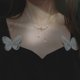 thumbnail image 2 of Collar de mujer shaofei con perlas falsas y dije de mariposa ajustable 35 cm, 2 of 5