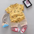 thumbnail image 2 of Toddler Outfits For Boys Vacation Toddlers Button T-Shirt And Shorts Set Toddler Short Sleeve Boys 2 Piece Set Yellow 12-18 Months, 2 of 9