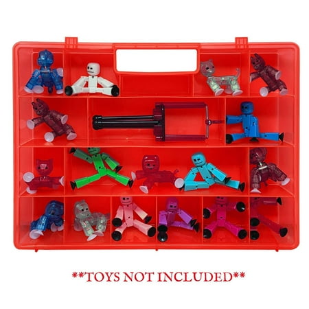 - Life Made Better Toy Case, Sturdy & Reinforced Red Mini Figure Toy Storage Case, Compatible with Stickbots, not Created by Stickbots