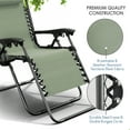 thumbnail image 5 of LammaLoe Zero Gravity Chair Set of 6, Outdoor Lounge Chairs with Cup Holder, Sage Green, 5 of 7
