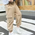 thumbnail image 4 of Boys Cargo Joggers Pants 2 Pack Elastic Waist Jogging Hiking Trousers Kids School Uniform Sweatpants 8-9T, 4 of 7