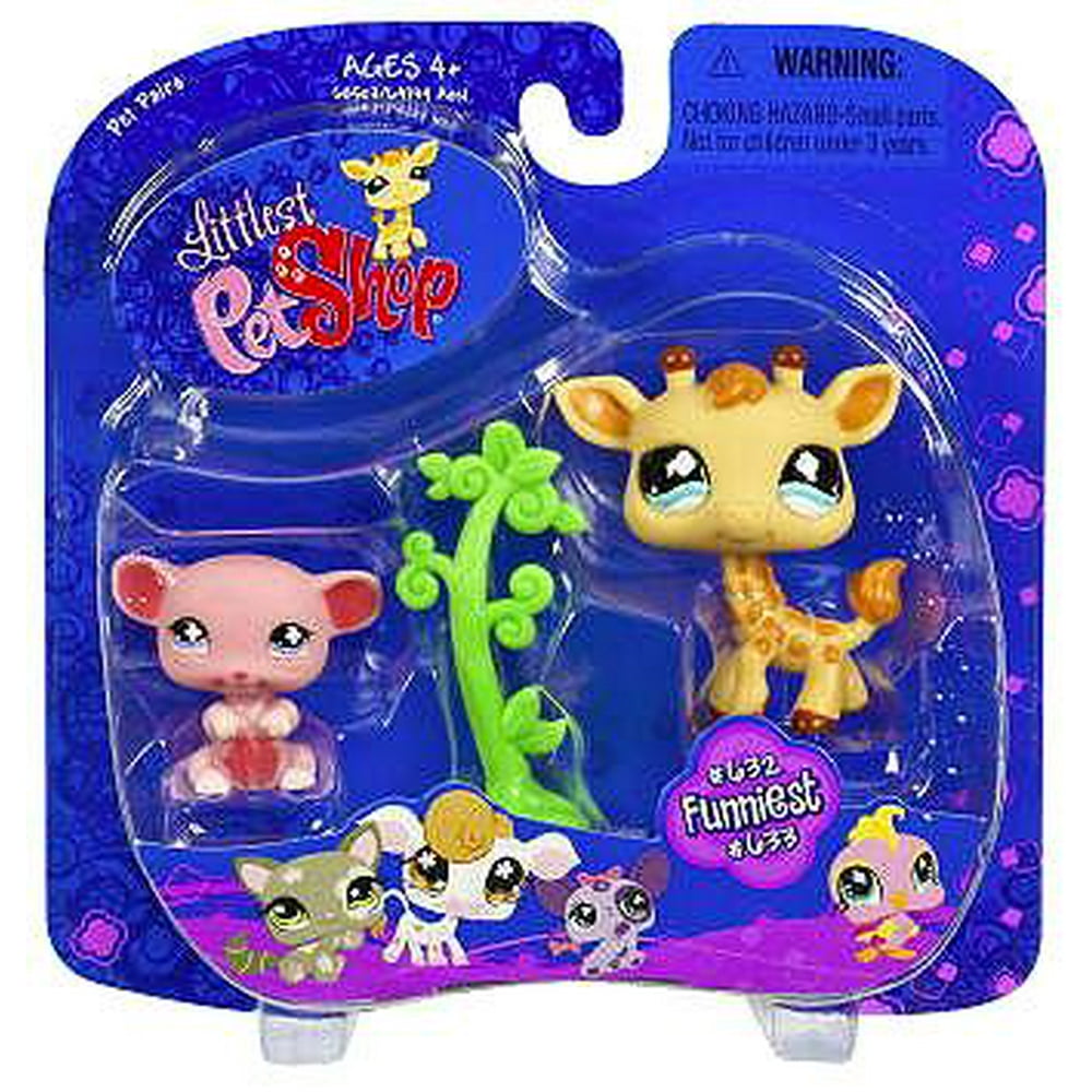 Littlest Pet Shop Pet Pairs Giraffe & Pink Mouse Figure 2-Pack