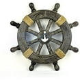 thumbnail image 2 of Nagina International Rustic Grey Nautical Vintage Themed Classic Wooden Ship Wheel With Anchor & Ropes | Ocean Beach House Home Decor (18 Inches), 2 of 2