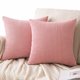 thumbnail image 1 of Funda de Almohada de Felpa con Rayas Rectas Laklulu-Rosa-60*60cm (Solo Funda de Almohada), 1 of 6