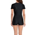 thumbnail image 7 of Royisotas Women's One Piece Swimsuit Short Sleeve Zipper Sun Protection Modest Surfing Athletic Swimwear UPF50+, 7 of 7