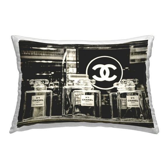 Stupell Industries Monochrome Perfumes Display Decorative Printed Throw Pillow Design by Graffitee Studios.