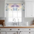 thumbnail image 3 of Blue Purple Dragonfly Valance Curtains for Kitchen/Living Room/Bathroom/Bedroom Window, Rod Pocket Small Topper Half Short Window Curtains Voile Sheer Scarf, Spring Floral Watercolor 42"x12", 3 of 8