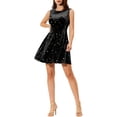 thumbnail image 1 of Vestido de terciopelo sin mangas Shiny Star para mujeres Inspire Chic, mini, con estilo elegante para fiestas y ocasiones especiales, talla XS, negro, 1 of 7