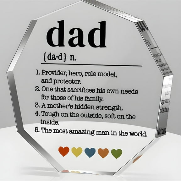 Gifts For Dad From Daughter Son Father's Day Birthday Gifts For Best Dad Ever Ideas Gift 3.9x3.9 In Acrylic Plaque Desk Decorations Anniversary Valentine's Thanksgiving Day Decor