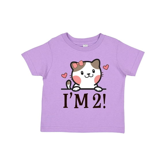 Inktastic 2nd Birthday Kitty 2 Year Old Girl Girls Toddler T-Shirt