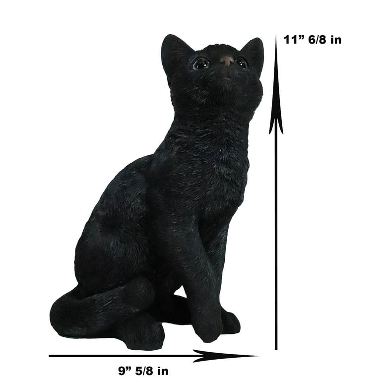 Ebros Large Lifelike Pawing Mystical Black Cat Statue 11.75