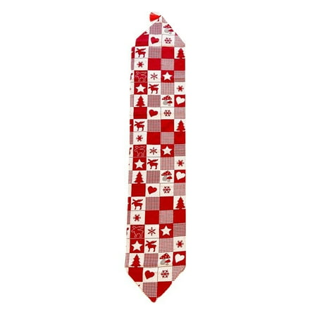 

Chicmine Restaurant Tablecloth Reused Vivid Vibrant Bright Color Exquisite Decor Polyester Cotton Christmas Red Elk Tablecloth for Festival
