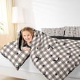 thumbnail image 4 of Homewish Chic Fashion Bow-tie Full Size Comforter Sets for Girls, Modern Brown Buffalo Plaid Bedding Comforter Set, Cartoon Bow Reversible Bedding Sets, Super Cozy Room Decor, 3-Piece, 4 of 8