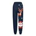 thumbnail image 5 of Women's Casual Fashion Christmas Print Sweatpants, Long Casual Pants with Drawstring Waist for Sports and Home Wear, Comfortable Material,Dark Blue,3XL, 5 of 6