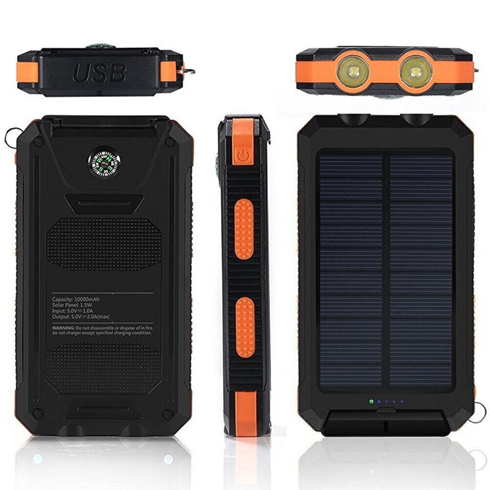 Super 10000000mAh USB Portable Charger Solar Power Bank For Cell Phone